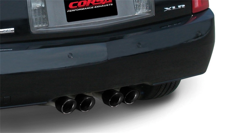 Cadillac XLR Performance Exhaust - Dual Rear - CORSA Performance - Cat-Back, Twin 3.5in Black Pro-Series Tips - Black - `04-`08